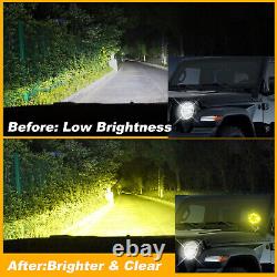 10x 7'' Black LED Pods Work Light Bar Round Driving Fog Headlights Truck Offroad