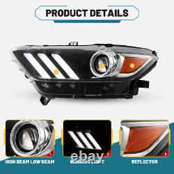 Drive Side For 2015-17 Ford Mustang Headlight Projector HID Xenon LED DRL