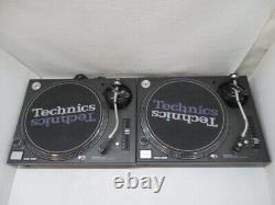 Excellent Technics SL-1200 MK3D Black Pair Direct Drive DJ Turntables Set