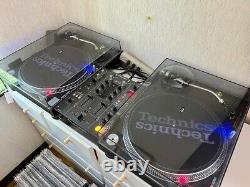 Technics SL-1200MK6 Black Direct Drive DJ Turntable 2 Pair Mixer Set with Bonus