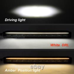Barre lumineuse de travail à LED 10/22/32/42/52 phares blancs et ambre pour la conduite en plein jour, brouillard hors route pour SUV et camion.