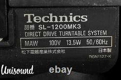 Technics SL-1200MK3 Paire de platines vinyles DJ à entraînement direct, noires, en bon état.